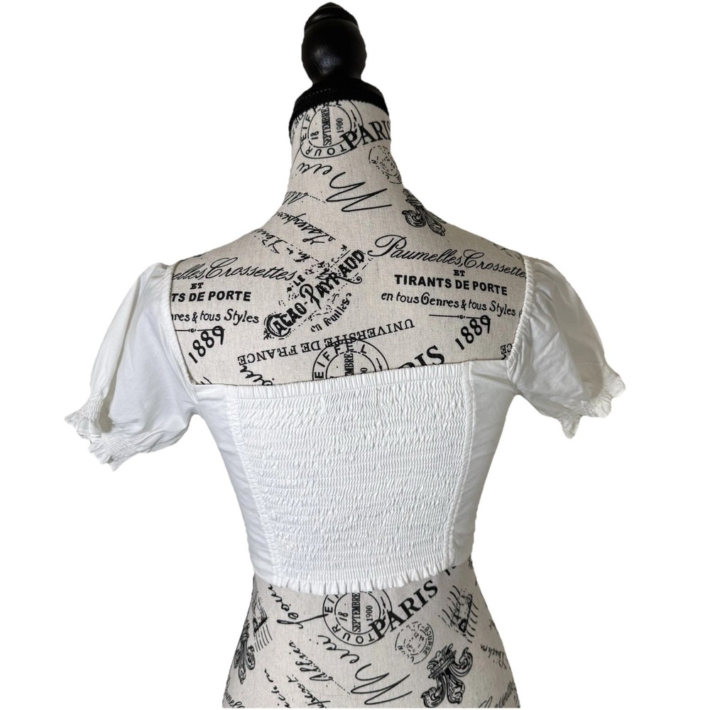 TNA Womens Blouse Tank Size XS White Tank Cropped Elastic - Picture 3 of 8